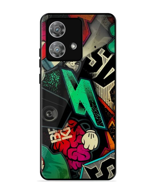 Graffiti Art Glossy Metal Phone Cover for Motorola Moto Edge 40 Neo Zapvi