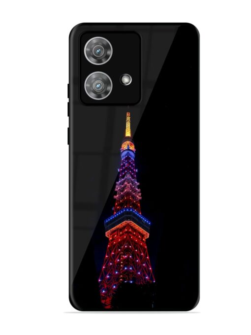 Eiffel Tower Night View Glossy Metal Phone Cover for Motorola Moto Edge 40 Neo Zapvi