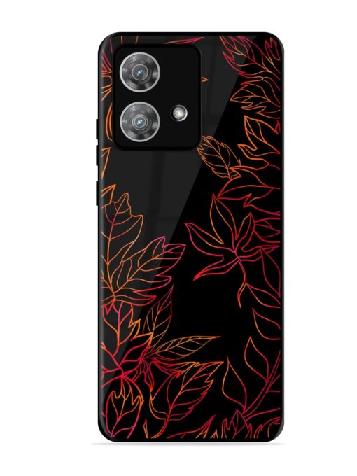 Red Floral Pattern Glossy Metal Phone Cover for Motorola Moto Edge 40 Neo Zapvi