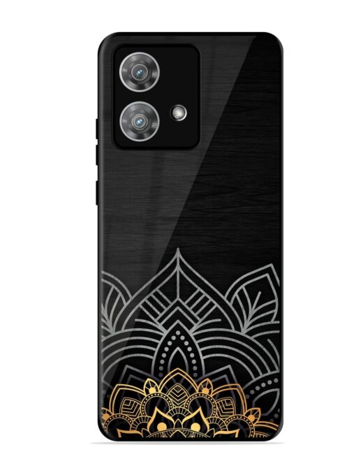 Decorative Golden Pattern Glossy Metal Phone Cover for Motorola Moto Edge 40 Neo Zapvi