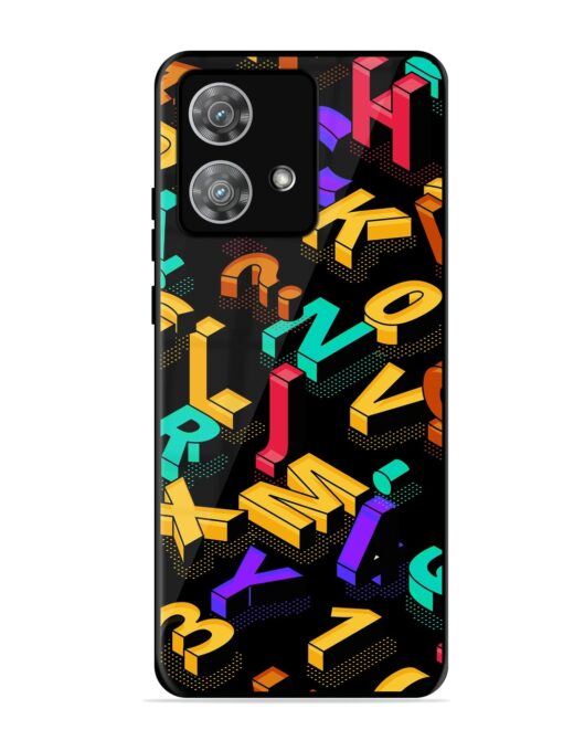 Seamless Pattern With Letters Glossy Metal Phone Cover for Motorola Moto Edge 40 Neo Zapvi