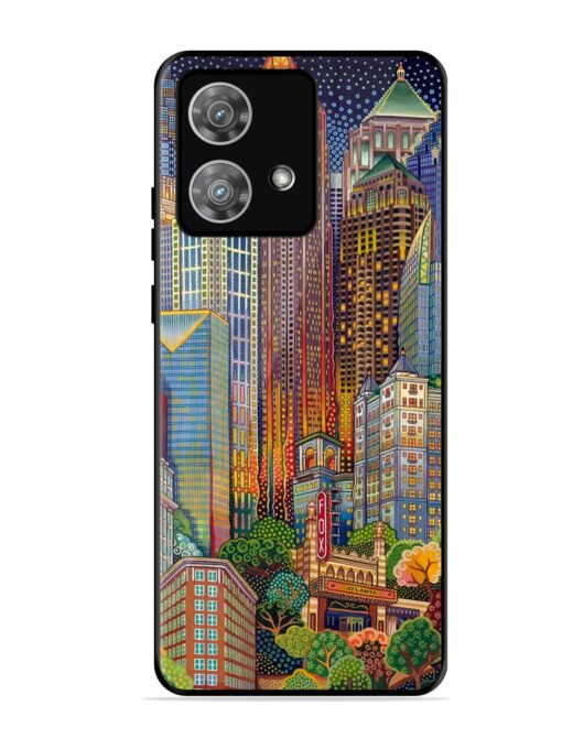 Cityscapes Art Glossy Metal Phone Cover for Motorola Moto Edge 40 Neo Zapvi