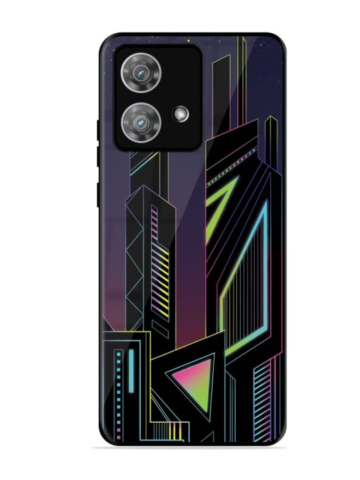 Neon Dreamscape Glossy Metal Phone Cover for Motorola Moto Edge 40 Neo Zapvi