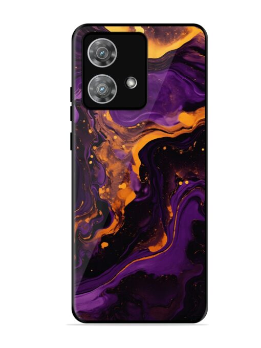 Painting Of A Purple Glossy Metal Phone Cover for Motorola Moto Edge 40 Neo Zapvi