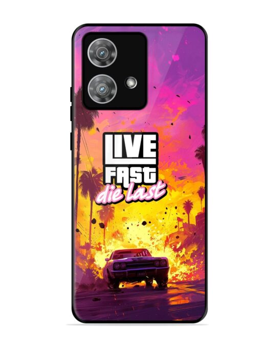 Live Fast Glossy Metal Phone Cover for Motorola Moto Edge 40 Neo Zapvi