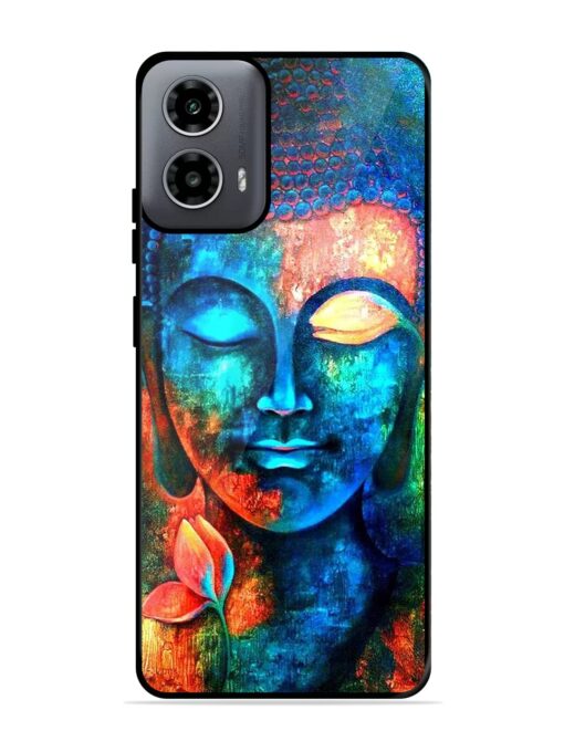 Buddha Painting Glossy Metal Phone Cover for Motorola Moto G54 (5G) Zapvi