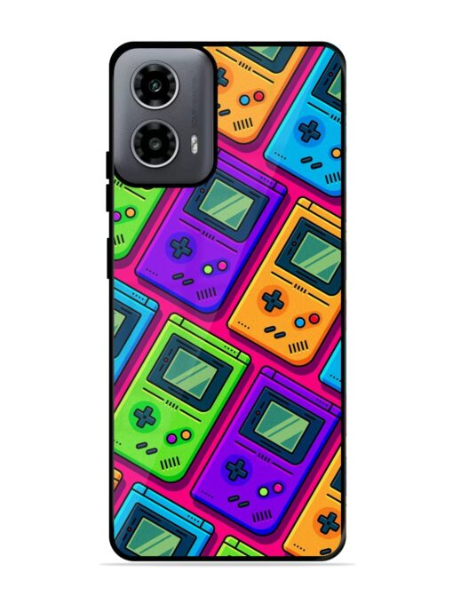 Game Seamless Pattern Glossy Metal Phone Cover for Motorola Moto G54 (5G) Zapvi