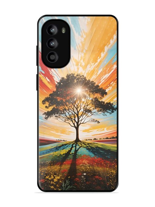 Abstract Tree Colorful Art Glossy Metal Phone Cover for Motorola Moto G62 (5G) Zapvi