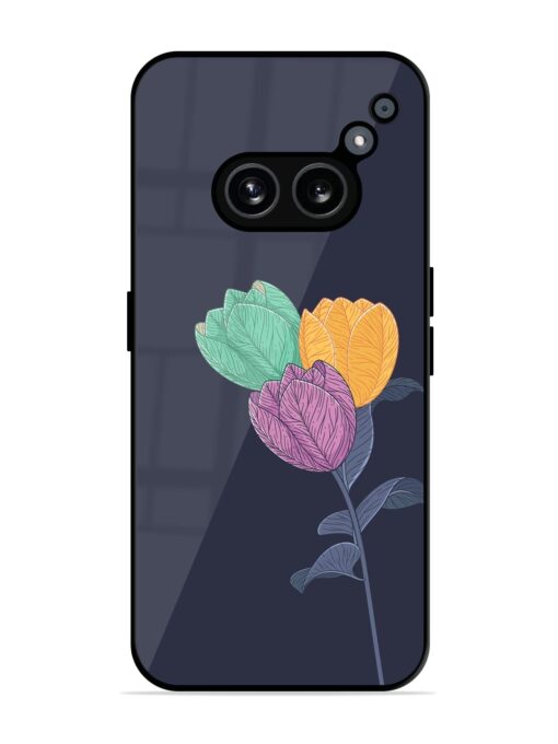 Flower Vector Glossy Metal Phone Cover for Nothing Phone 2A