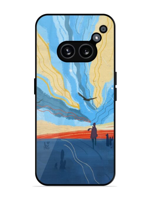 Minimal Abstract Landscape Glossy Metal Phone Cover for Nothing Phone 2A