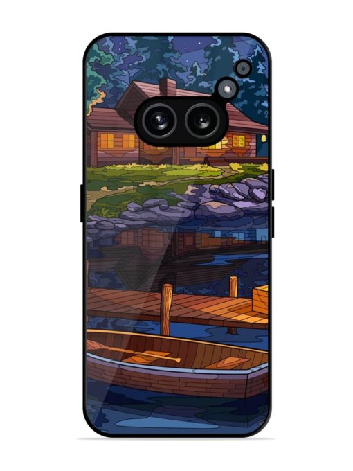 Village Night Scene Glossy Metal Phone Cover for Nothing Phone 2A