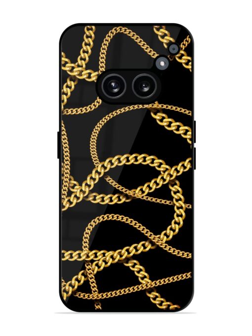 Decorative Golde Chain Glossy Metal Phone Cover for Nothing Phone 2A