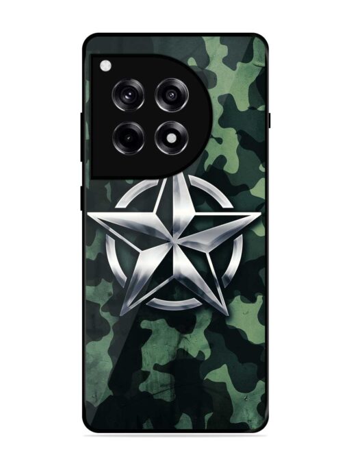 Indian Army Star Design Glossy Metal Phone Cover for Oneplus 12R (5G) Zapvi