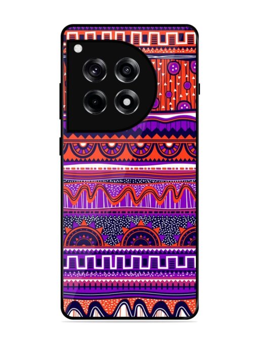 Ethnic Seamless Pattern Glossy Metal TPU Phone Cover for Oneplus 12R (5G)