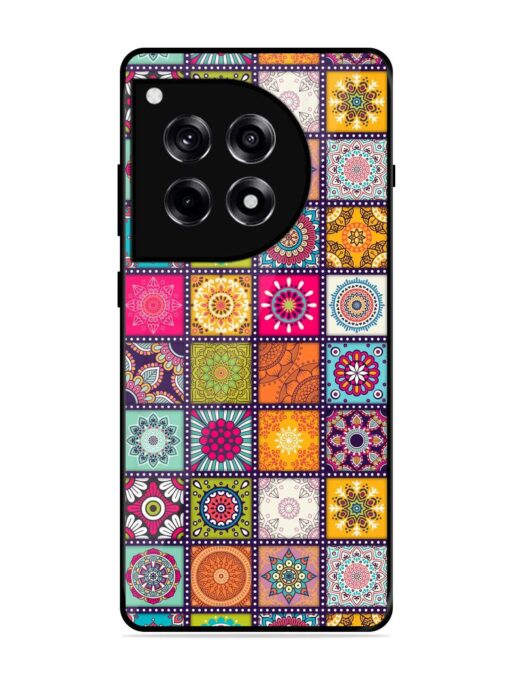 Seamless Pattern Vintage Glossy Metal Phone Cover for Oneplus 12R (5G) Zapvi