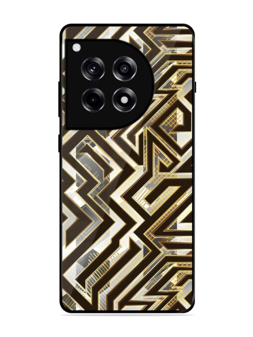 Technology Geometric Seamless Glossy Metal Phone Cover for Oneplus 12R (5G) Zapvi