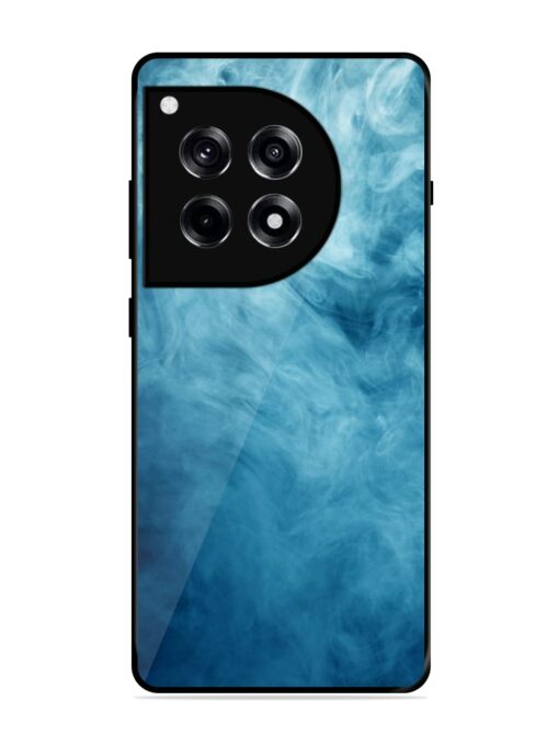 Blue Smoke Art Glossy Metal Phone Cover for Oneplus 12R (5G) Zapvi