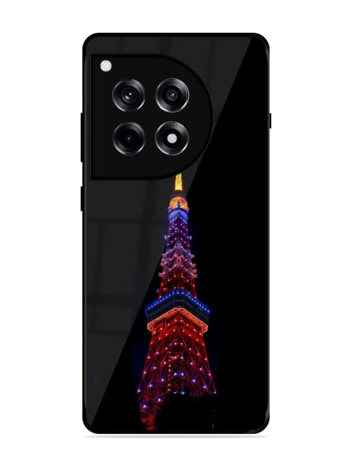 Eiffel Tower Night View Glossy Metal Phone Cover for Oneplus 12R (5G) Zapvi