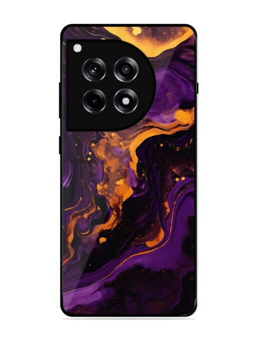 Painting Of A Purple Glossy Metal Phone Cover for Oneplus 12R (5G) Zapvi