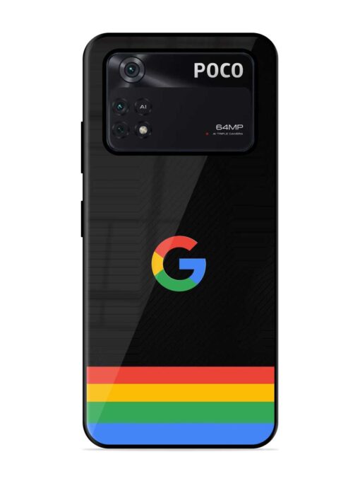 Google Logo Art Glossy Metal Phone Cover for Poco M4 Pro (4G)