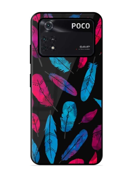 Feather Art Glossy Metal Phone Cover for Poco M4 Pro (4G)