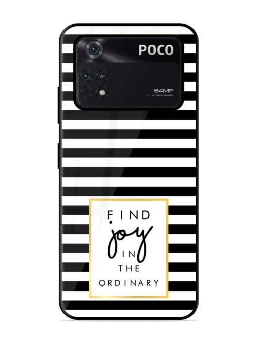 Slogan Print On Glossy Metal Phone Cover for Poco M4 Pro (4G) Zapvi