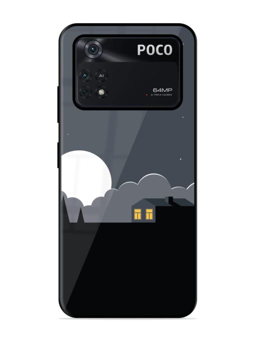 Full Moon Vector Art Glossy Metal Phone Cover for Poco M4 Pro (4G) Zapvi