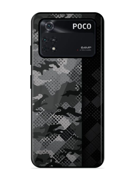 Dark Camouflage Glossy Metal Phone Cover for Poco M4 Pro (4G) Zapvi