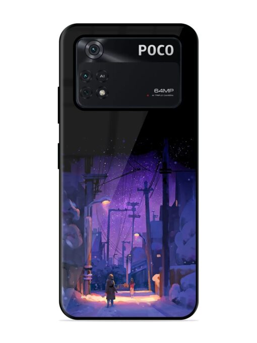 Winter Anime Art Glossy Metal Phone Cover for Poco M4 Pro (4G) Zapvi