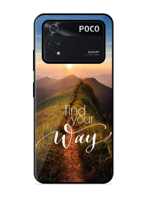 Find Your Way Glossy Metal Phone Cover for Poco M4 Pro (4G) Zapvi