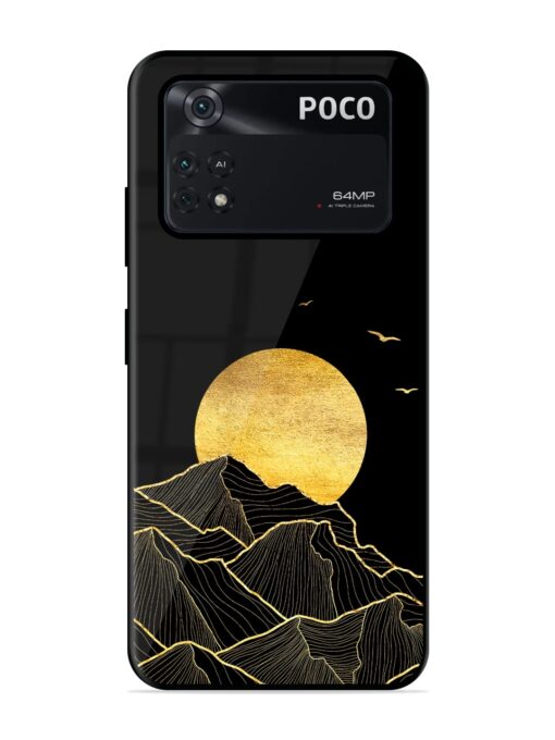 Golden Sunrise Glossy Metal Phone Cover for Poco M4 Pro (4G) Zapvi