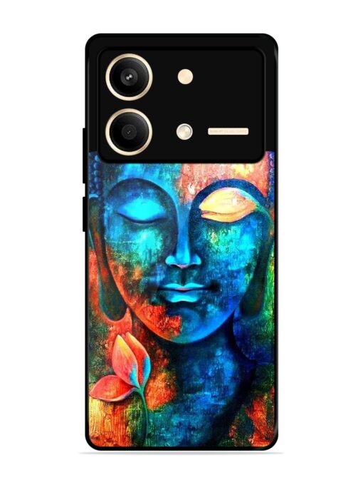 Buddha Painting Glossy Metal Phone Cover for Poco X6 Neo (5G) Zapvi