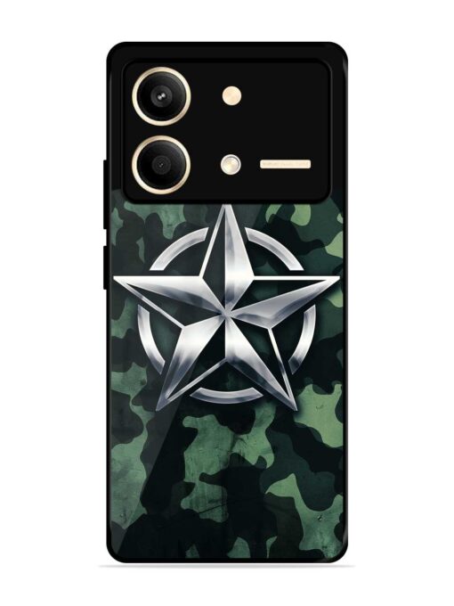 Indian Army Star Design Glossy Metal Phone Cover for Poco X6 Neo (5G)