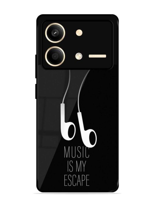 Music Is My Escape Glossy Metal Phone Cover for Poco X6 Neo (5G)