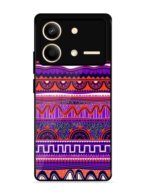 Ethnic Seamless Pattern Glossy Metal TPU Phone Cover for Poco X6 Neo (5G)