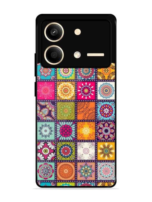 Seamless Pattern Vintage Glossy Metal Phone Cover for Poco X6 Neo (5G)