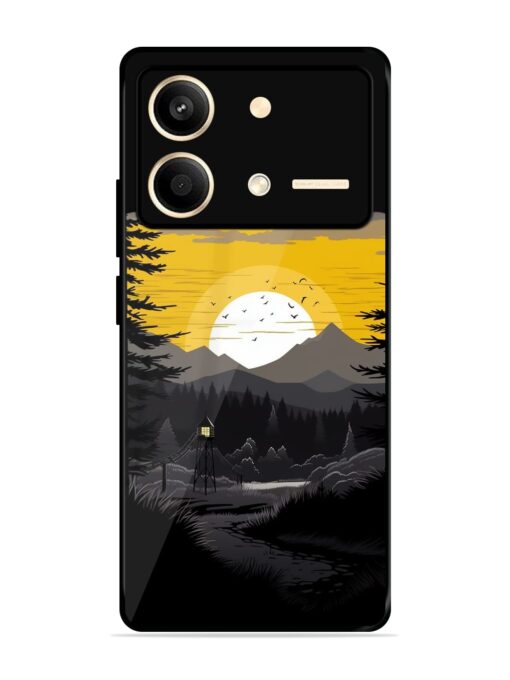 Sunset Vector Glossy Metal Phone Cover for Poco X6 Neo (5G)