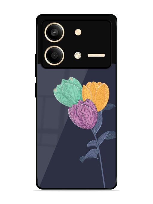 Flower Vector Glossy Metal Phone Cover for Poco X6 Neo (5G)