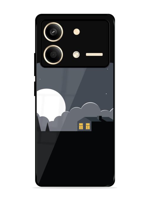 Full Moon Vector Art Glossy Metal Phone Cover for Poco X6 Neo (5G)