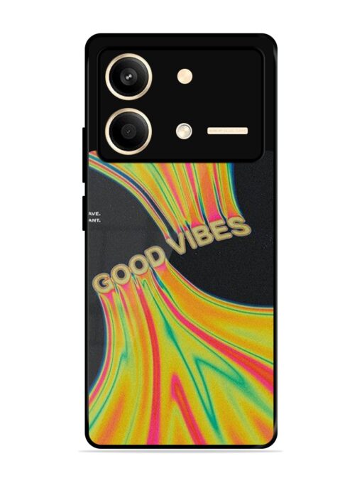 Good Vibes Glossy Metal Phone Cover for Poco X6 Neo (5G)