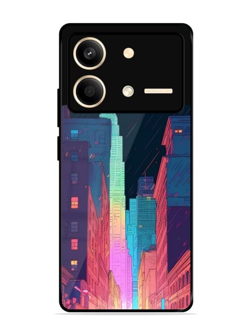 Minimal City Art Glossy Metal Phone Cover for Poco X6 Neo (5G) Zapvi