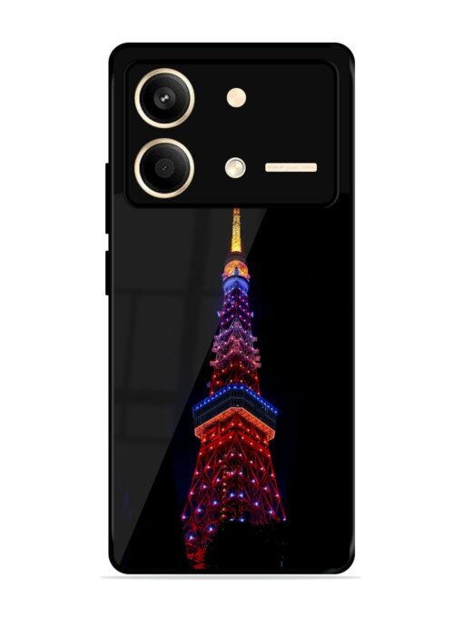 Eiffel Tower Night View Glossy Metal Phone Cover for Poco X6 Neo (5G)