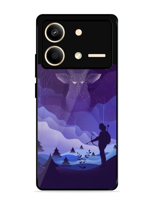 Deer Forest River Glossy Metal Phone Cover for Poco X6 Neo (5G)