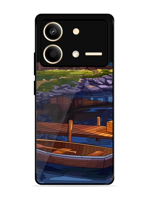 Village Night Scene Glossy Metal Phone Cover for Poco X6 Neo (5G) Zapvi