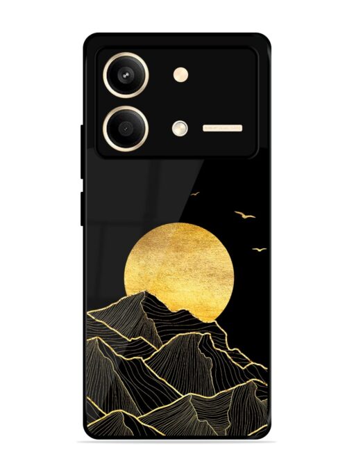 Golden Sunrise Glossy Metal Phone Cover for Poco X6 Neo (5G)