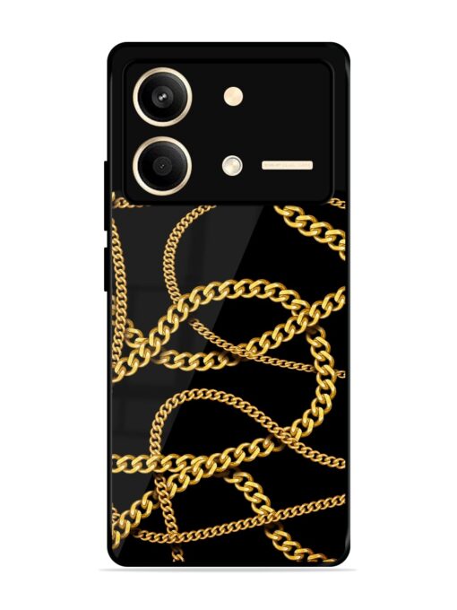 Decorative Golde Chain Glossy Metal Phone Cover for Poco X6 Neo (5G)