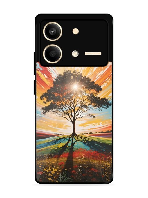 Abstract Tree Colorful Art Glossy Metal Phone Cover for Poco X6 Neo (5G)