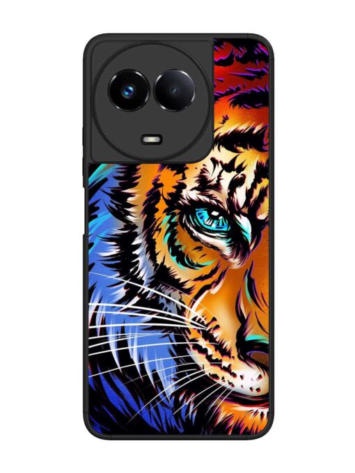 Colorful Lion Art Glossy Metal Phone Cover for Realme 11 (5G)