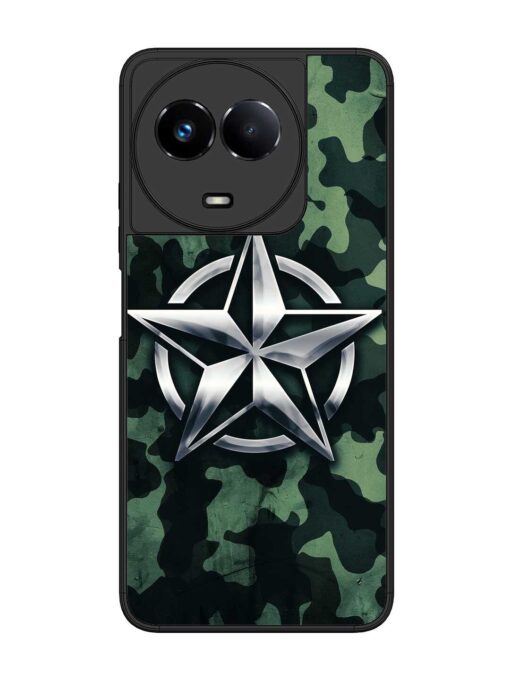 Indian Army Star Design Glossy Metal Phone Cover for Realme 11 (5G)