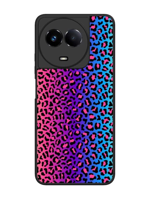 Colorful Leopard Seamless Glossy Metal Phone Cover for Realme 11 (5G)